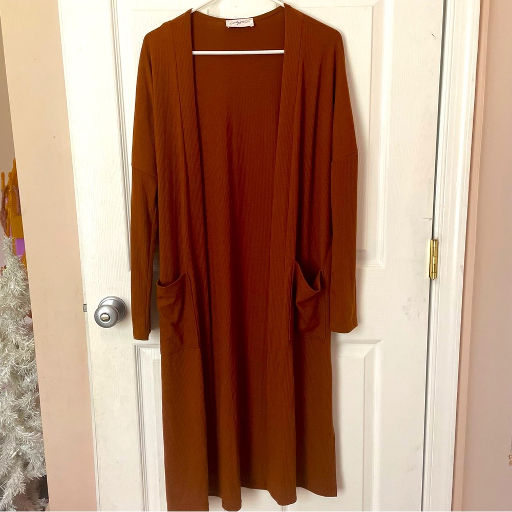 Carly Jean Los Angeles Rust Cardigan